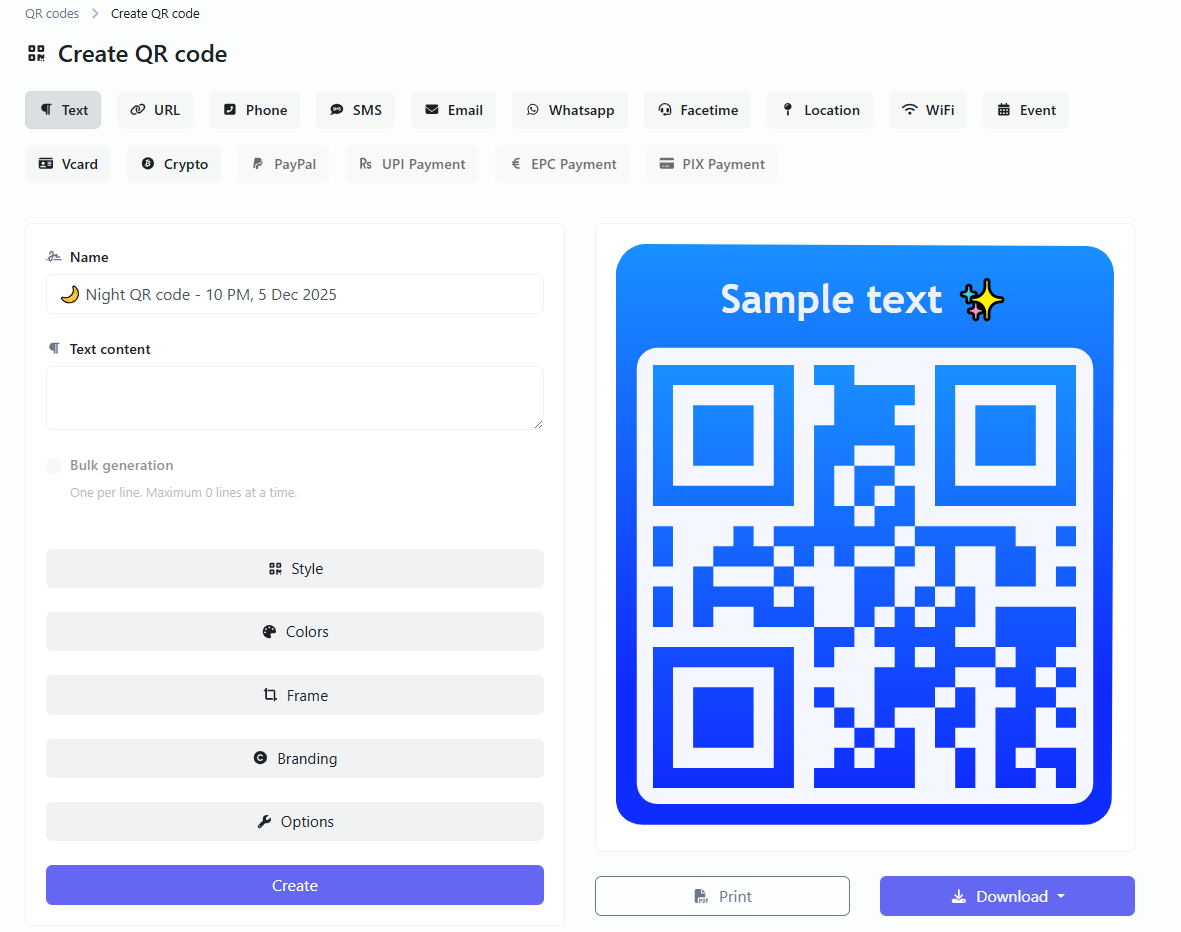 Screenshot of app dashboard